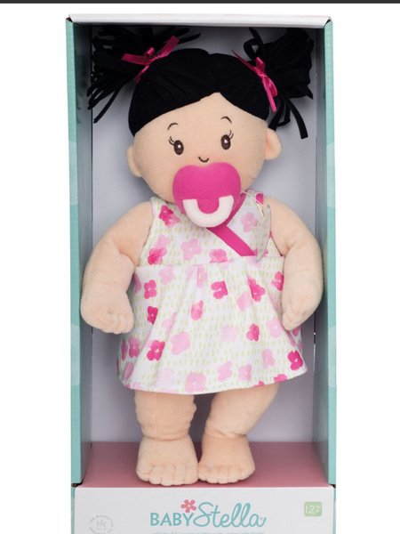 Baby Stella Girl Doll - with Dark Pigtails