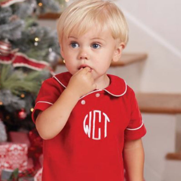 Mudpie Romper - Boys Red Corduroy (Special)