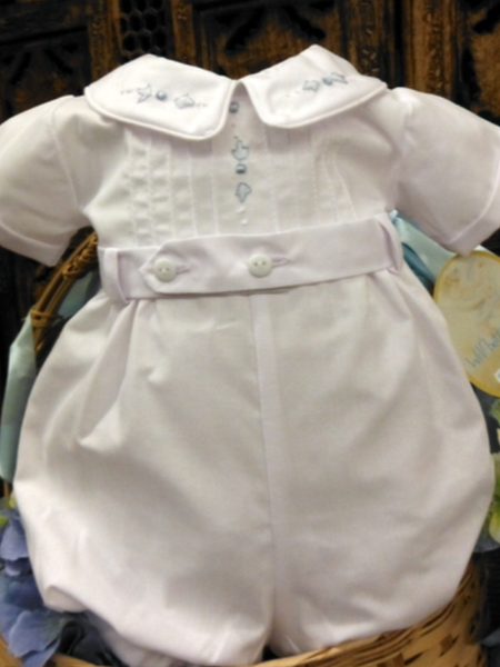 Will'beth White Boys Romper