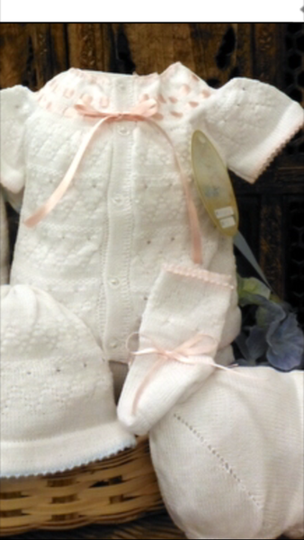 Will'beth 4 pc White and Pink Knit Bring Me Home Outfit