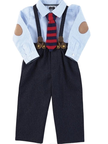 Mudpie Boys Suspender Pants Set