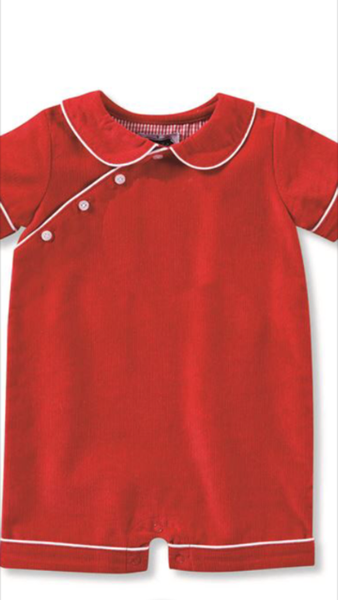 Mudpie Romper - Boys Red Corduroy (Special)