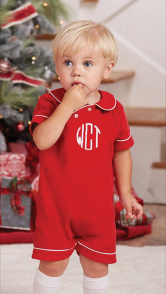 Mudpie Romper - Boys Red Corduroy (Special)